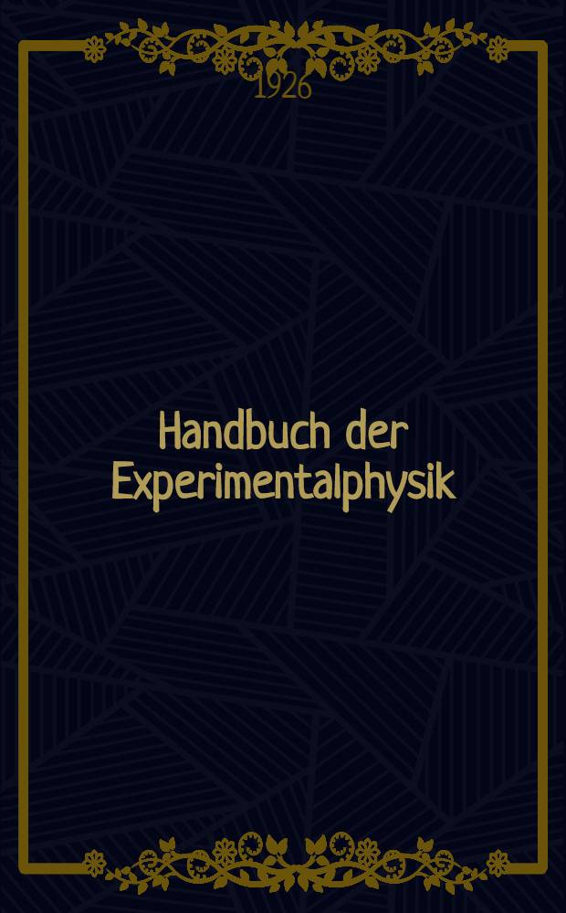 Handbuch der Experimentalphysik