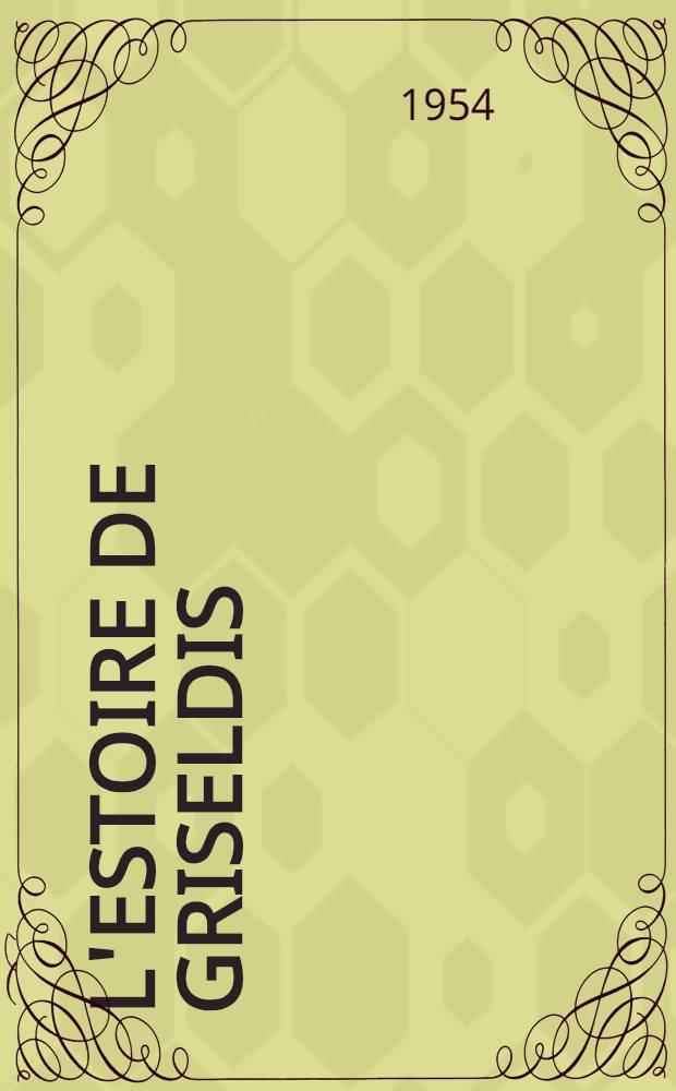 L'Estoire de Griseldis