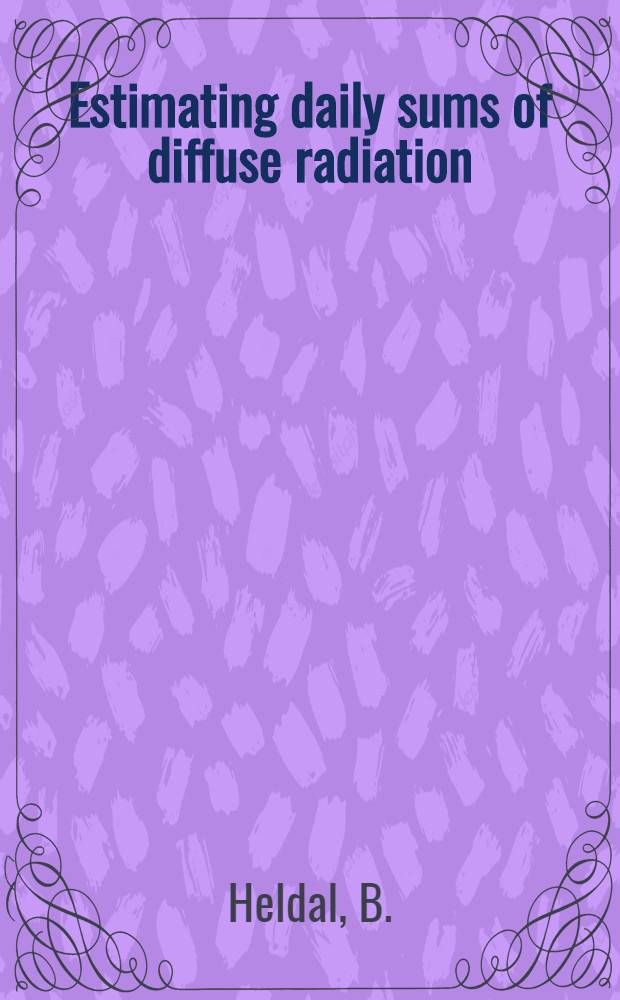 Estimating daily sums of diffuse radiation