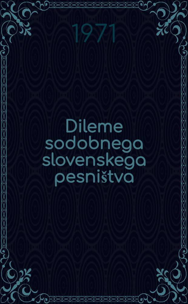 Dileme sodobnega slovenskega pesništva