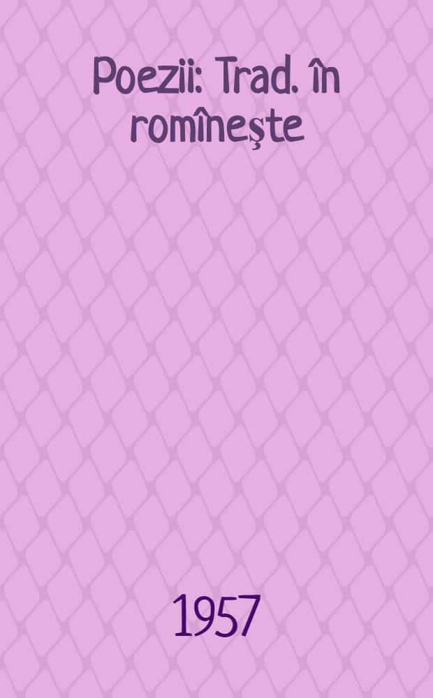Poezii : Trad. în romîneşte