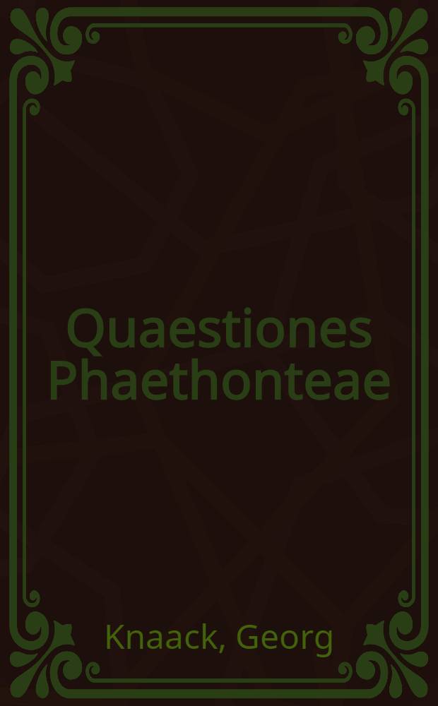 Quaestiones Phaethonteae