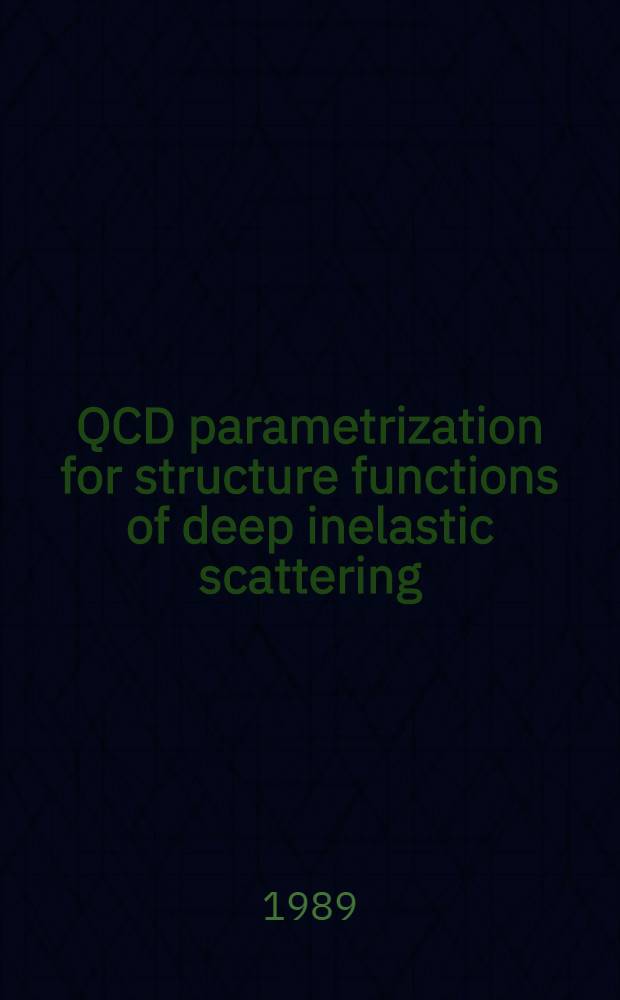 QCD parametrization for structure functions of deep inelastic scattering