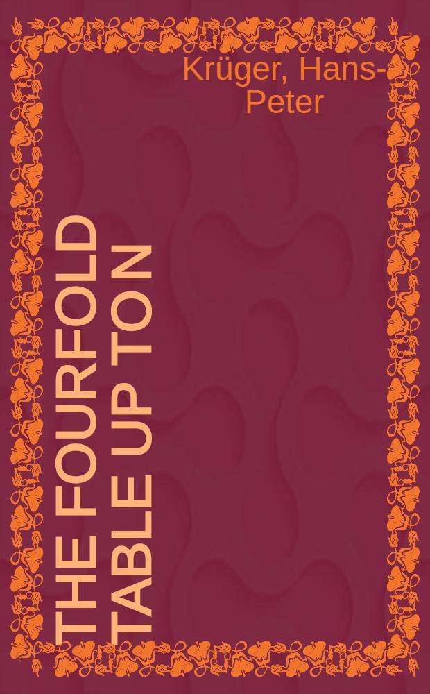 The fourfold table up to N=80 = Die Vierfeldertafel bis N=80