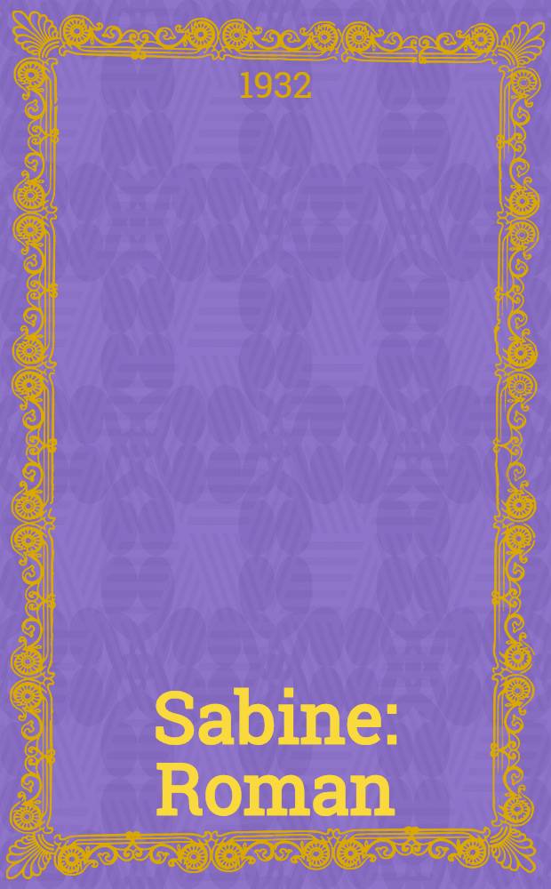 Sabine : Roman