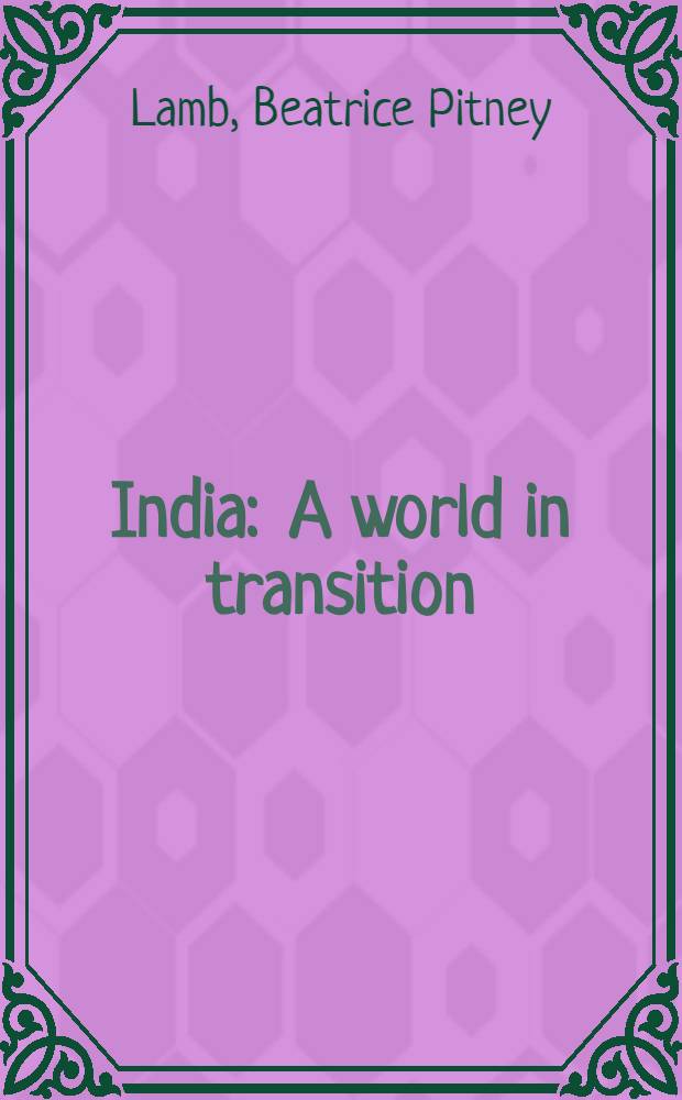 India : A world in transition
