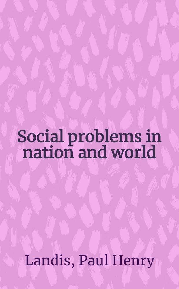 Social problems in nation and world