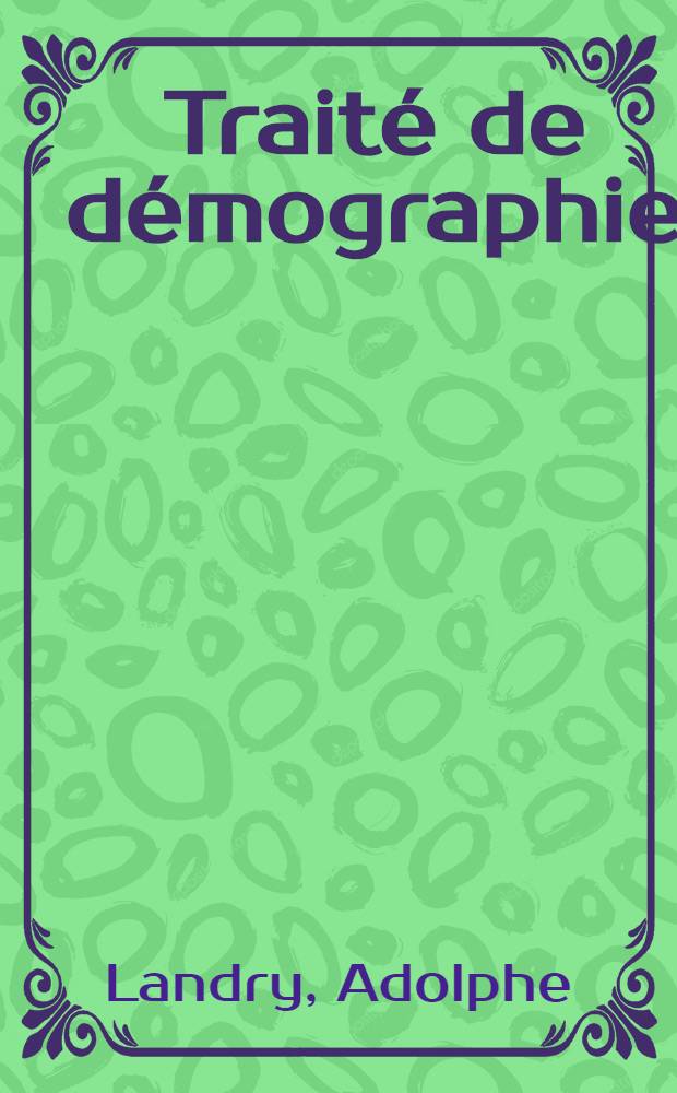 Traité de démographie