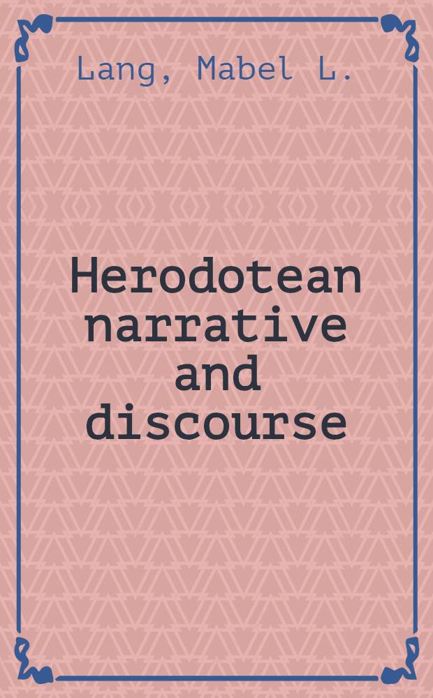 Herodotean narrative and discourse