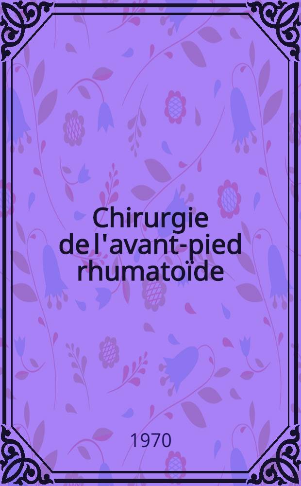Chirurgie de l'avant-pied rhumatoïde : À propos de 28 cas