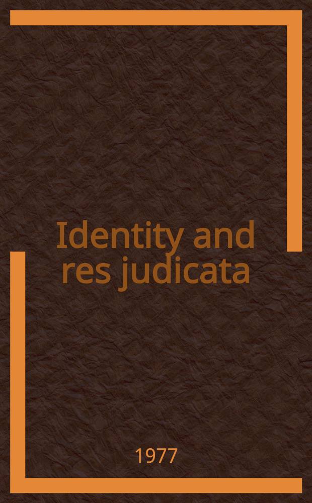 Identity and res judicata