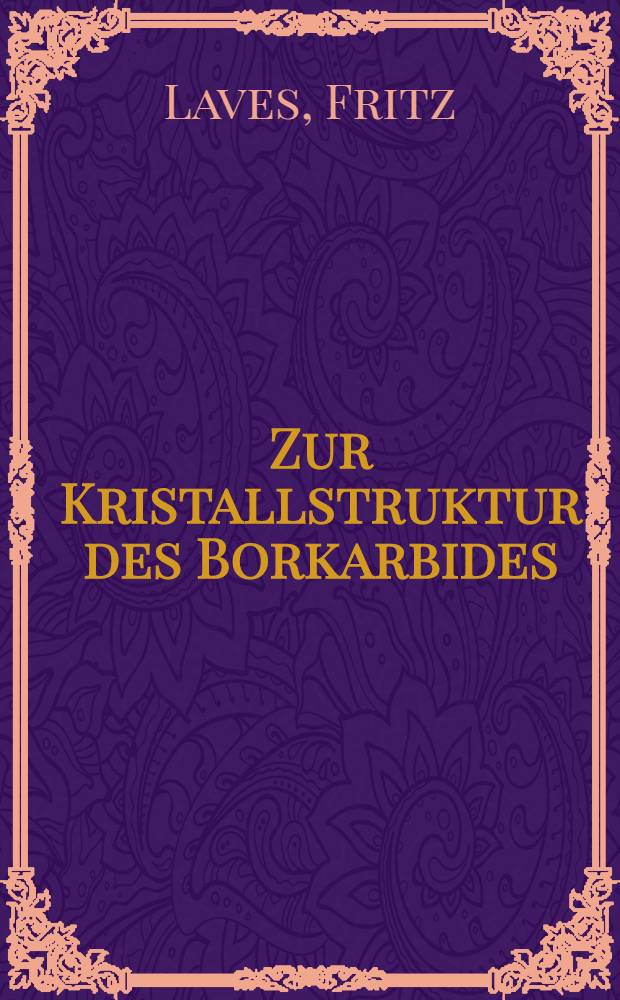 Zur Kristallstruktur des Borkarbides