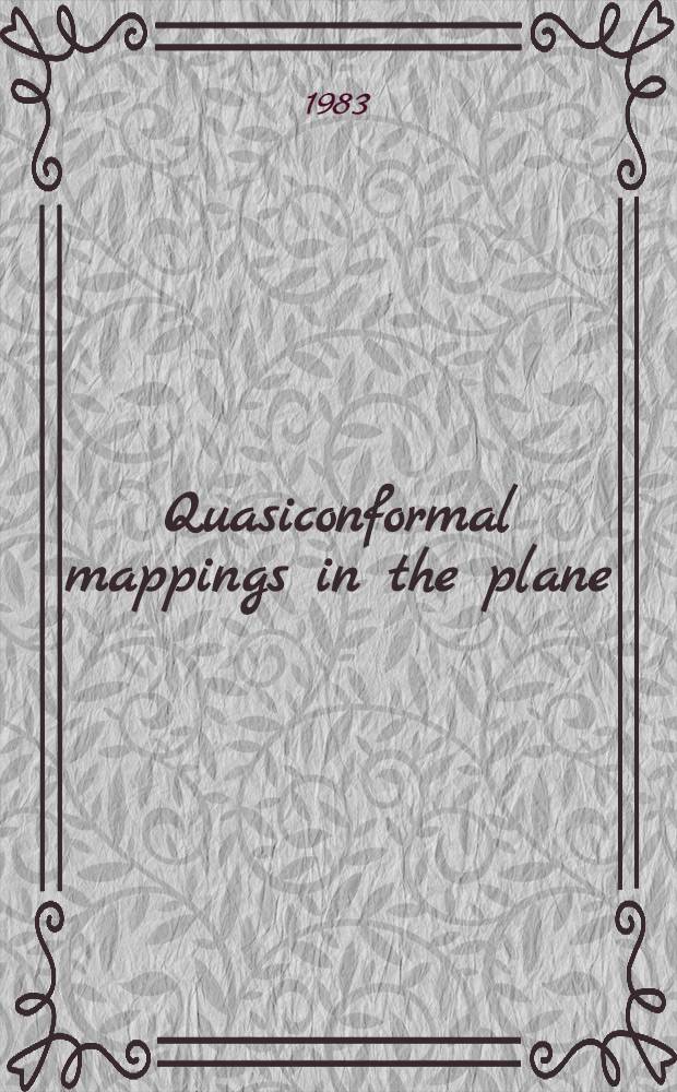 Quasiconformal mappings in the plane : Parametrical methods