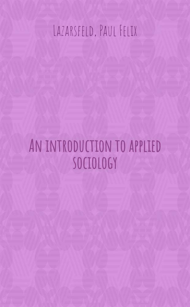 An introduction to applied sociology