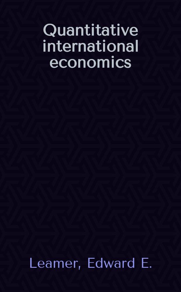 Quantitative international economics