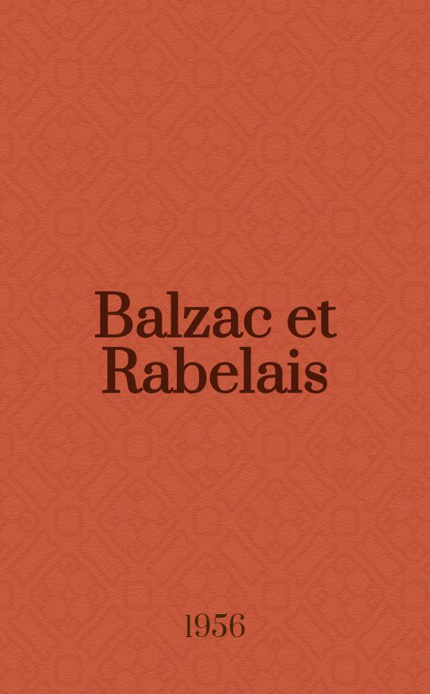 Balzac et Rabelais