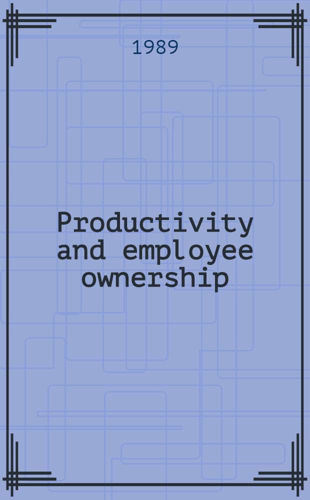 Productivity and employee ownership : The case of Sweden : Diss.