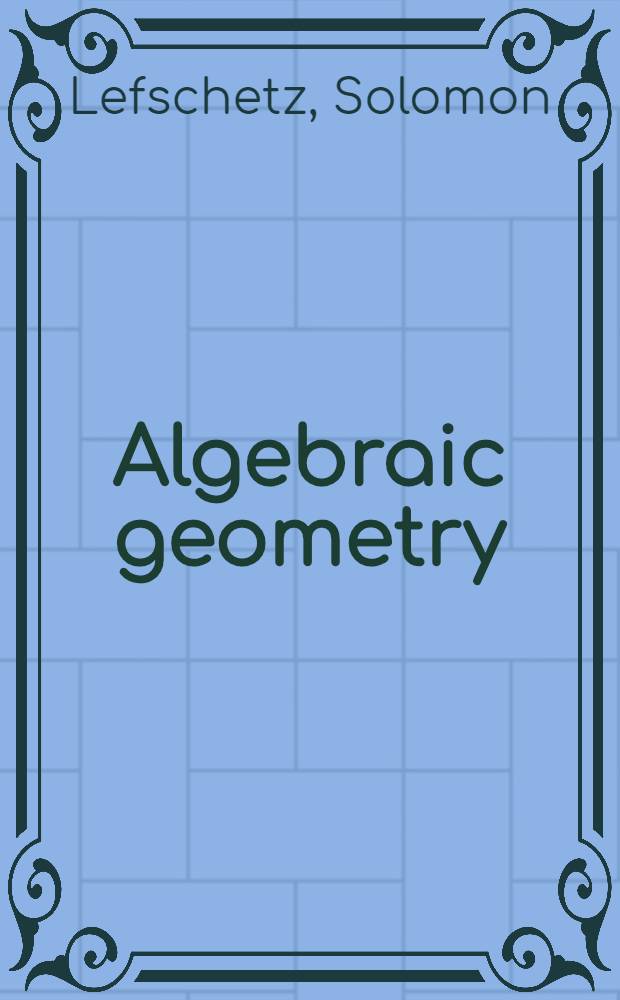 Algebraic geometry