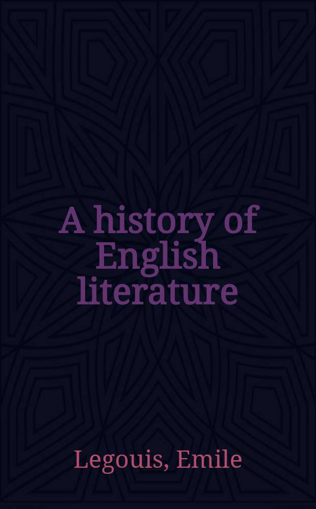 A history of English literature