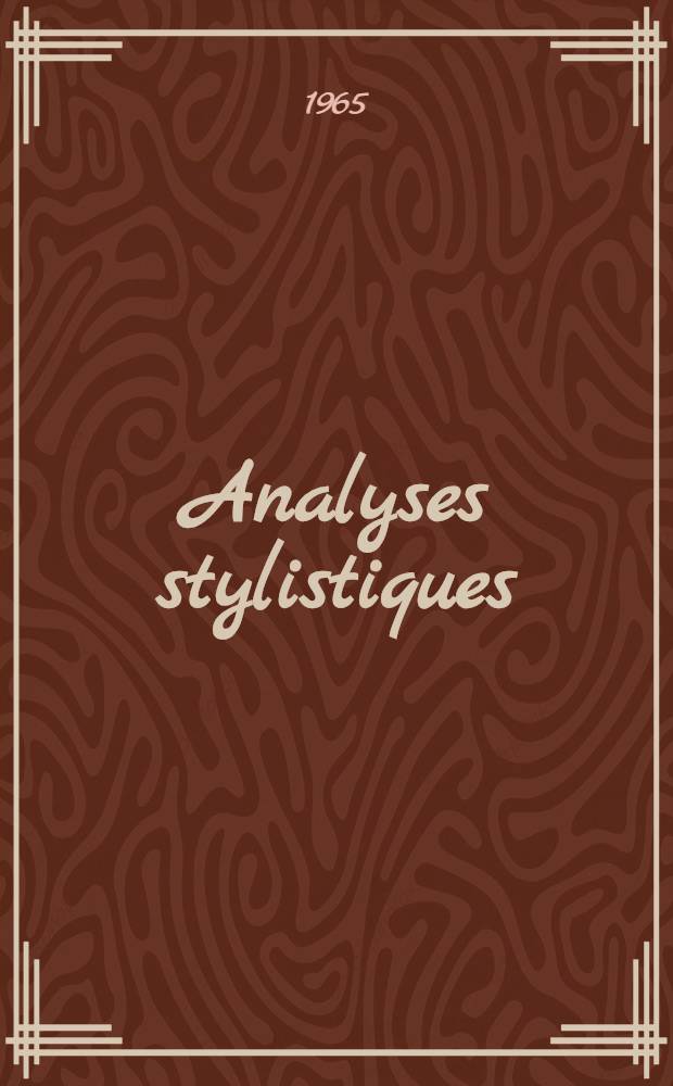 Analyses stylistiques