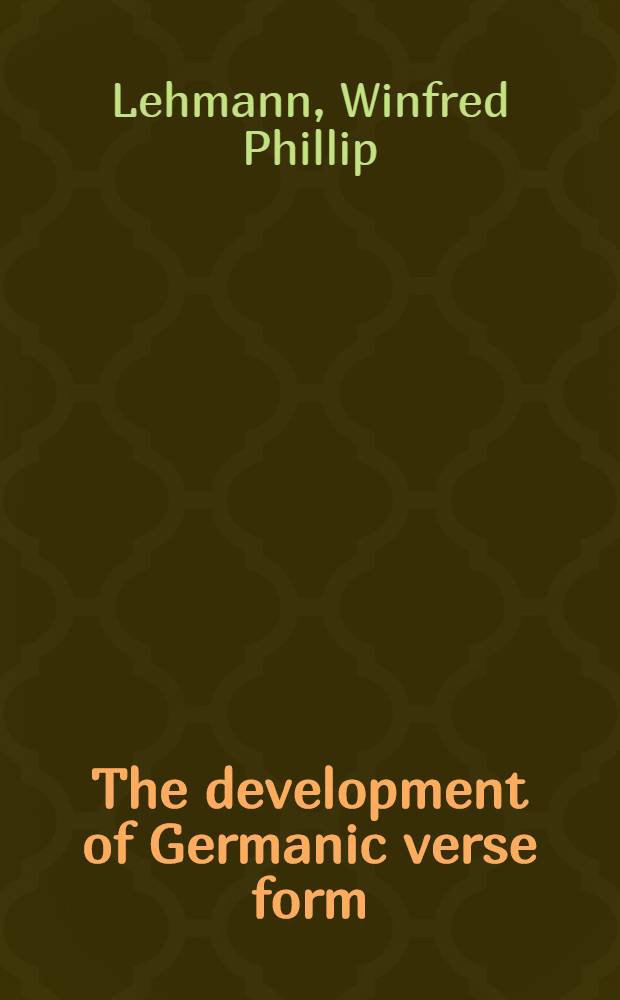 The development of Germanic verse form
