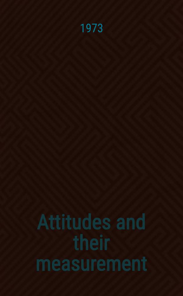 Attitudes and their measurement