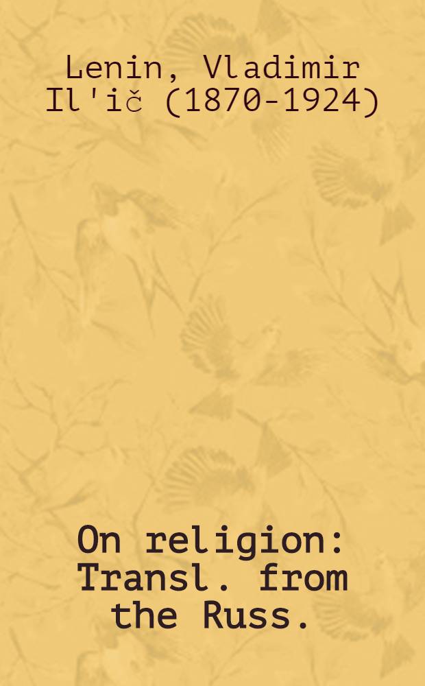 On religion : Transl. from the Russ.
