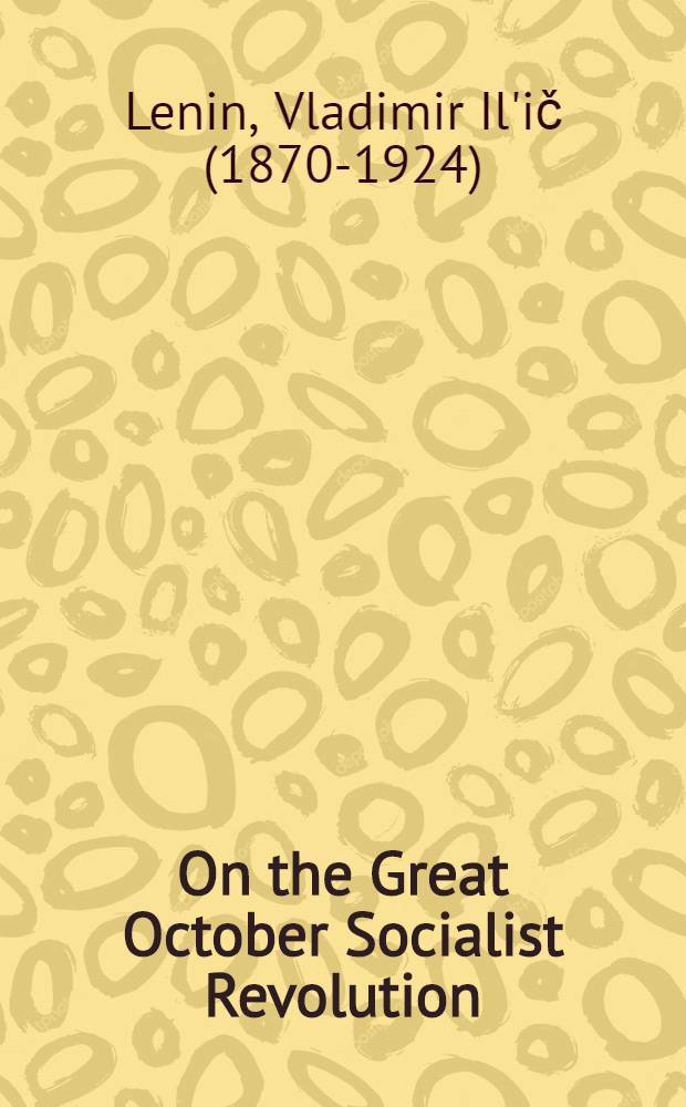 On the Great October Socialist Revolution