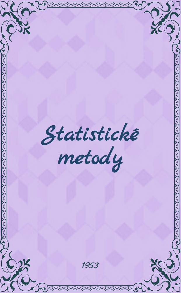 Statistické metody