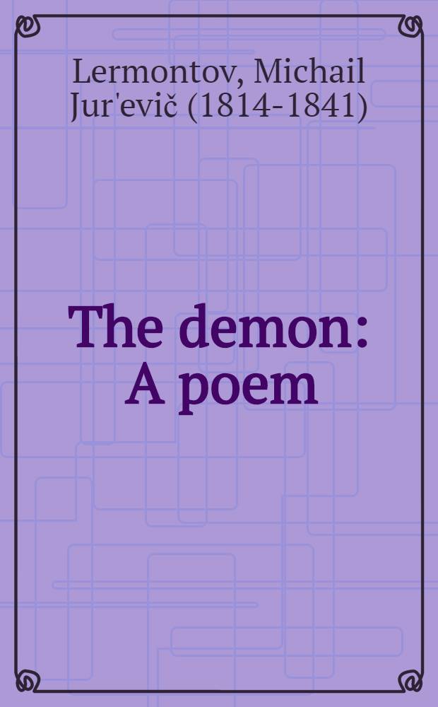 The demon : A poem