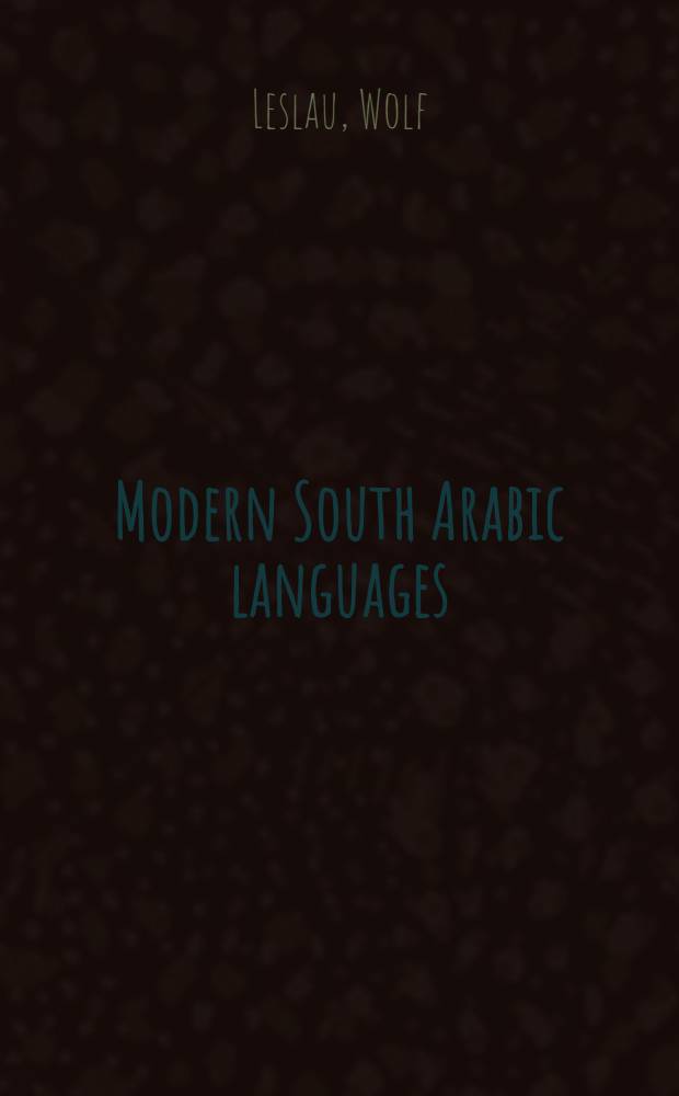 Modern South Arabic languages : A bibliohraphy