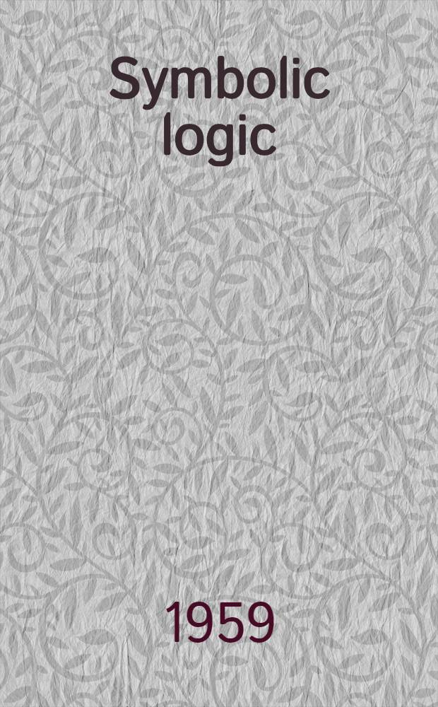 Symbolic logic