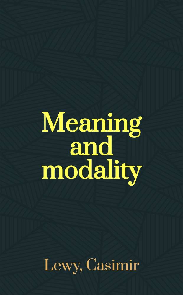 Meaning and modality