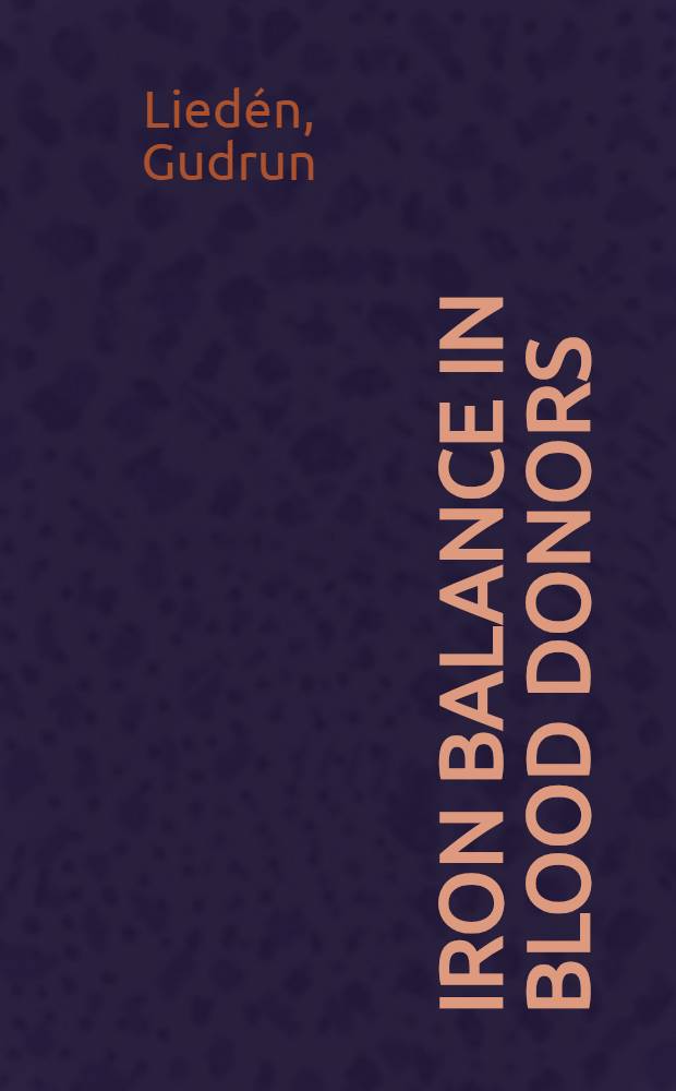 Iron balance in blood donors