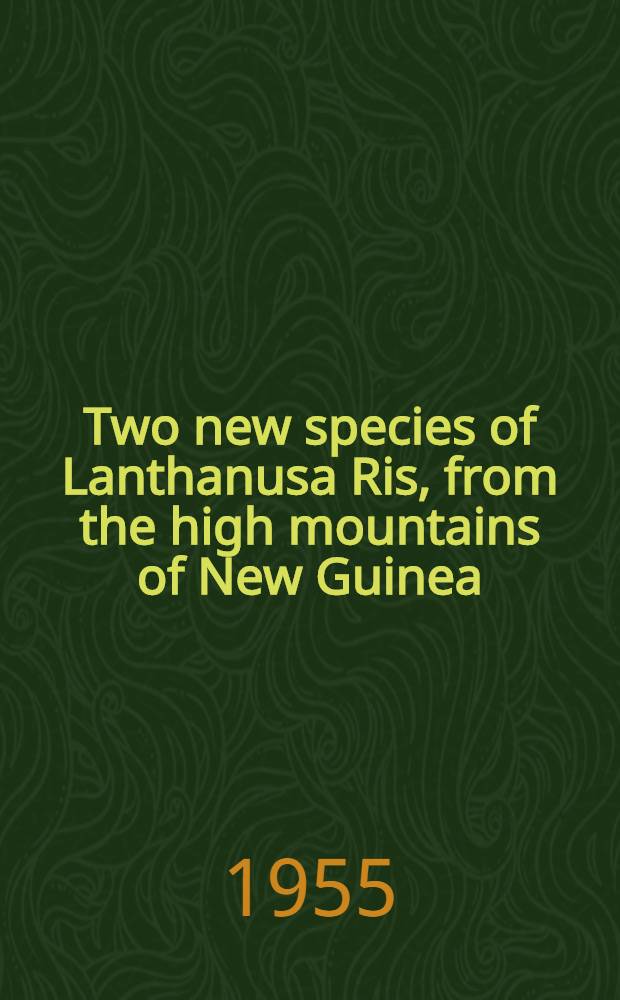 Two new species of Lanthanusa Ris, from the high mountains of New Guinea (Odonata)