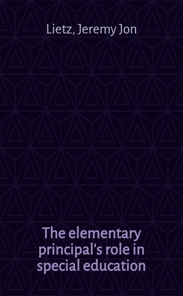 The elementary principal's role in special education