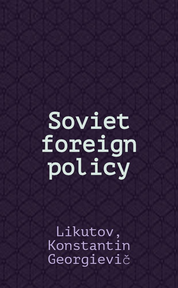 Soviet foreign policy : Question a. answers