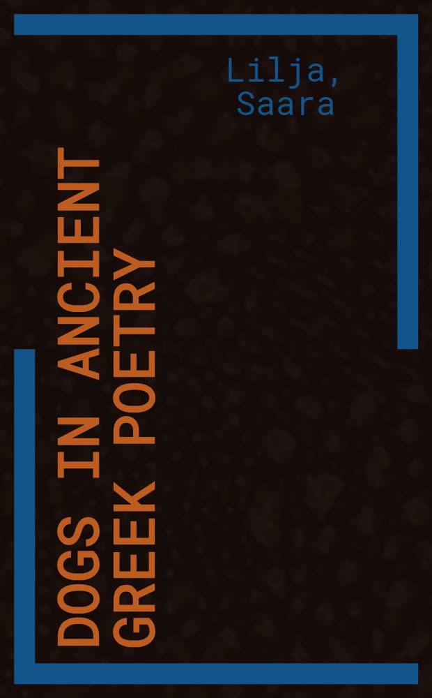 Dogs in ancient Greek poetry