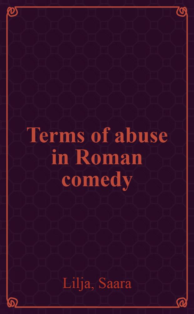 Terms of abuse in Roman comedy
