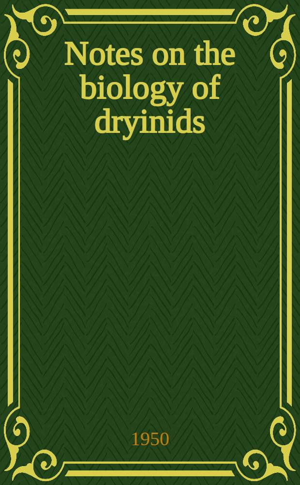 [Notes on the biology of dryinids