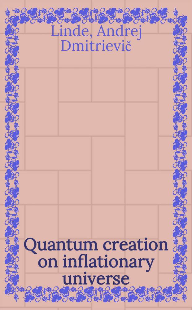 Quantum creation on inflationary universe