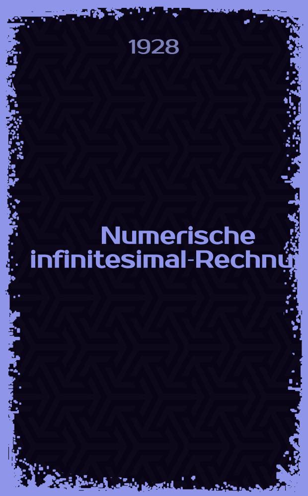 Numerische infinitesimal-Rechnung