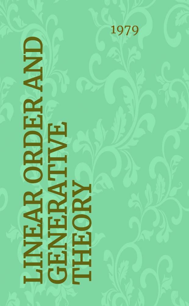 Linear order and generative theory