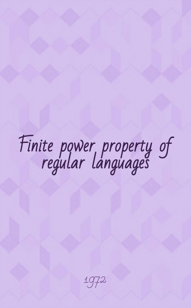 Finite power property of regular languages