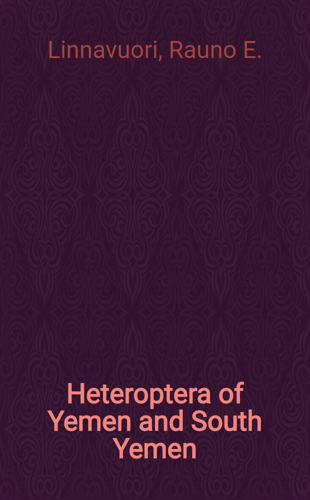 Heteroptera of Yemen and South Yemen