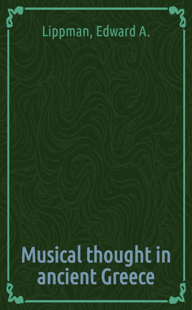 Musical thought in ancient Greece