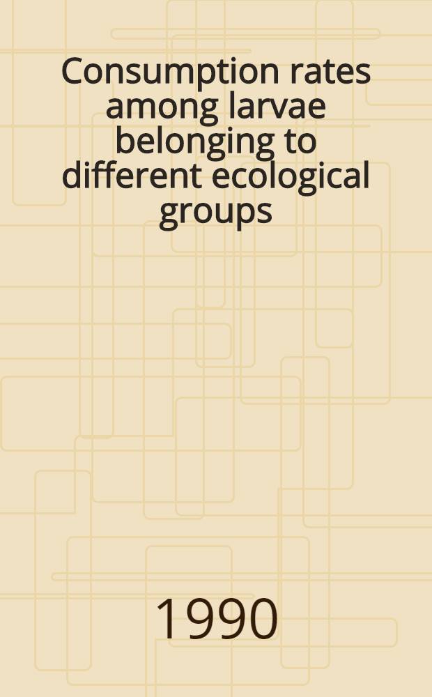 Consumption rates among larvae belonging to different ecological groups