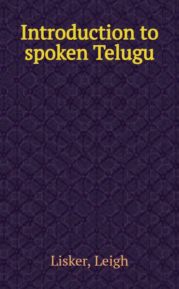 Introduction to spoken Telugu