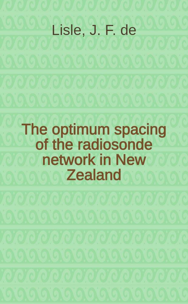 The optimum spacing of the radiosonde network in New Zealand