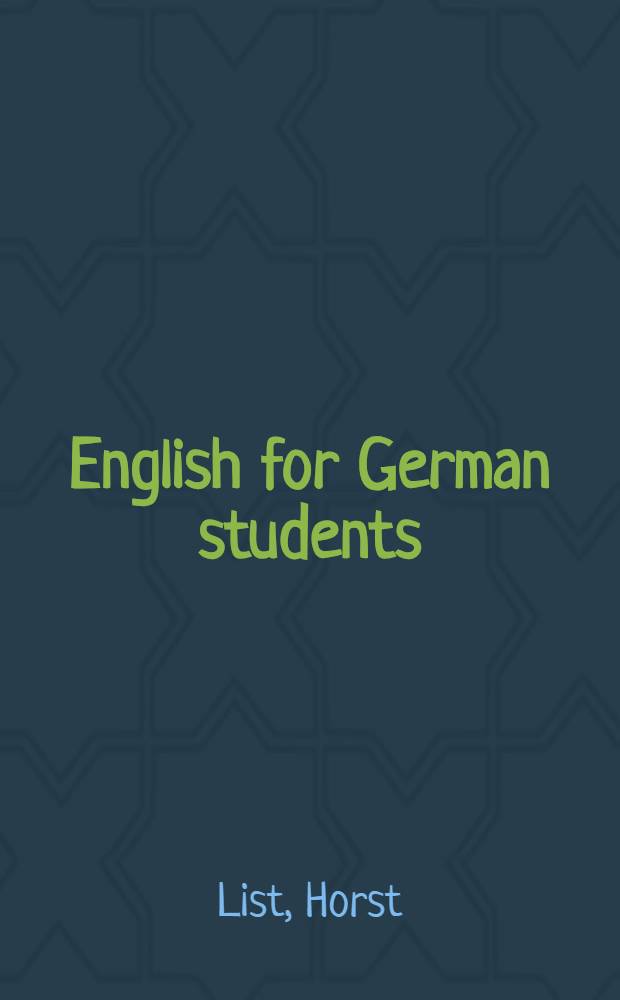 English for German students : A new textbook